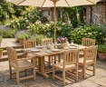 Cadogan 6 Seater Outdoor Table 1.8m, Ascot Side Chairs & Carver Chairs
