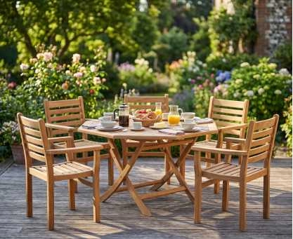 Suffolk Octagonal 1.5m Table & 6 Yale Stacking Chairs
