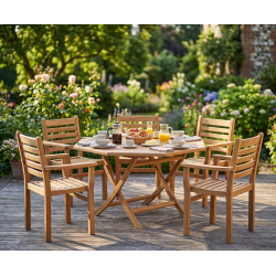 Suffolk Octagonal 1.5m Table & 6 Yale Stacking Chairs