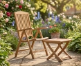 Cheltenham Outdoor Reclining Chair with Footstool, Teak