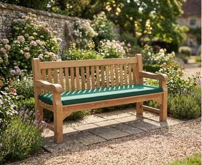 Balmoral 6ft Traditional Chunky Garden Bench, Teak Park Bench – 1.8m