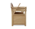 Side view of Salisbury storage bench with lid open