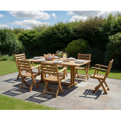 Belgrave 6 Seater 1.8m Table with Suffolk Folding Chairs Set