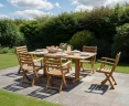 Belgrave 6 Seater 1.8m Table with Suffolk Folding Chairs Set