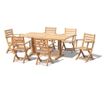 Belgrave 6 Seater 1.8m Table with Suffolk Folding Chairs Set