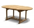 6 Seater Teak Double-Extending Table 1.2 - 1.8m, extended position