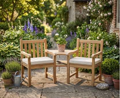 Windsor Teak Companion Seat, Jack and Jill Bench