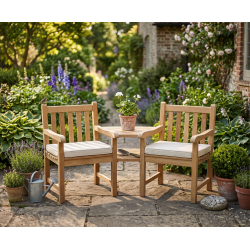 Windsor Teak Companion Seat, Jack and Jill Bench