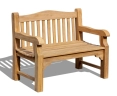 Slight side view of Buckingham Teak Garden Bench - 1.2m