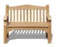 Front view of Buckingham Teak Garden Bench - 1.2m