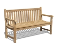 Windsor 3 Seater Teak Garden Bench, 5ft Park Bench – 1.5m