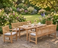 Sandringham Rectangular 1.8m Table & Windsor Benches & Chairs Set