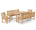 Sandringham Rectangular 1.8m Table & Windsor Benches & Chairs Set