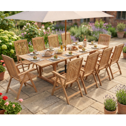 Dorchester Extending 2 - 3m Table & 10 Cheltenham Recliner Chairs