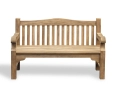 Front view of Buckingham 3 Seater Teak Bench - 1.5m