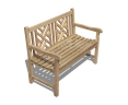 Above view of Princeton Chippendale Decorative Garden Bench – 1.2m
