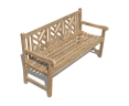 Above view of Princeton Chippendale Decorative Garden Bench – 1.5m