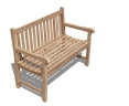 Above view of Windsor 2 Seater Teak Garden Bench, 4ft Park Bench – 1.2m