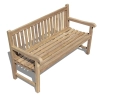 Above view of Windsor 3 Seater Teak Garden Bench, 5ft Park Bench – 1.5m