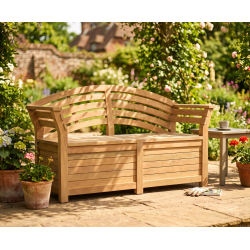 Salisbury Teak Storage Bench with arms – 1.65m