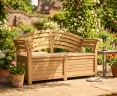 Salisbury Teak Storage Bench with arms – 1.65m