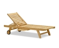 Wooden Sun Lounger, Reclining, Teak