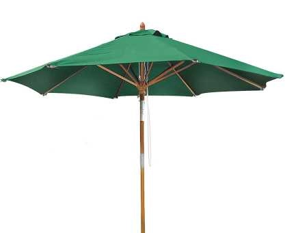 3m Green Octagonal Hardwood Parasol - Used: Good