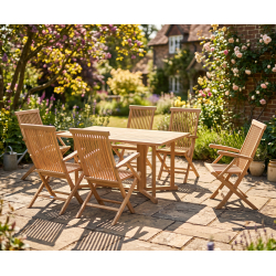 Shelley 6 Seater Gateleg Table and Folding Chairs