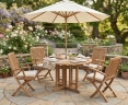 Berrington Round Gateleg 1.2m Table with 4 Rimini Armchairs