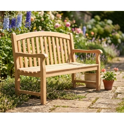 Clivedon 2 Seater Garden Bench, Teak – 1.2m