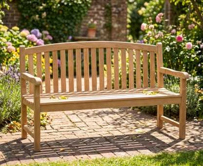 Clivedon 3 Seater Garden Bench, Teak – 1.5m