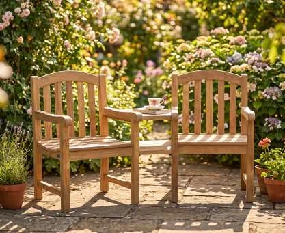 Clivedon Teak Companion Seat, Jack and Jill Seat