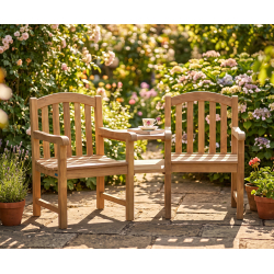 Clivedon Teak Companion Seat, Jack and Jill Seat