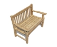 Above angle Taverners Teak 4ft Solid Wood Garden Bench – 1.2m