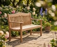 Rosette Teak Garden Bench, Flat Pack - 1.5m