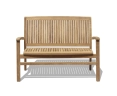 Front view of Bali Teak Outdoor Stacking Bench – 1.2m