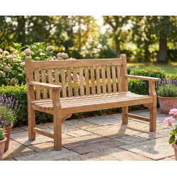 Taverners Teak Hardwood 5ft Garden Bench – 1.5m