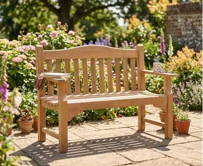 Tribute Garden Memorial Bench, Teak – 1.2m