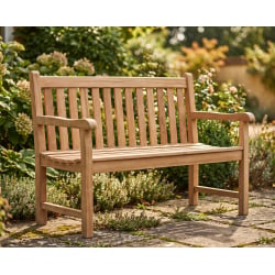 York Teak Garden Bench, Flat Pack - 1.2m