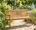 York Teak Garden Bench, Flat Pack - 1.8m