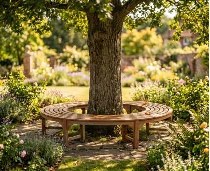 Saturn Teak Circular Tree Seat, Backless Tree Bench – 2.2m