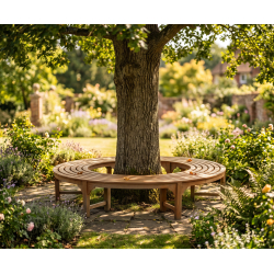 Saturn Teak Circular Tree Seat, Backless Tree Bench – 2.2m
