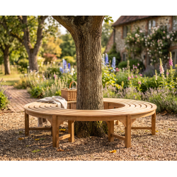 Saturn Teak Circular Backless Tree Bench - 1.9m