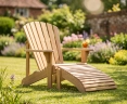 New England Teak Adirondack Chair & Leg Rest
