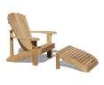 New England Teak Adirondack Chair & Leg Rest