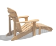 New England Teak Adirondack Chair & Leg Rest
