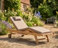 Luxury Sun Lounger with cushion, Teak