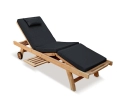 Luxury Sun Lounger with cushion, Teak