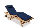 Luxury Sun Lounger with cushion, Teak