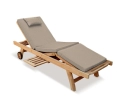Luxury Sun Lounger with cushion, Teak